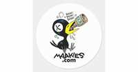Get 5 free stickers from Maakies Army Drinky Crow