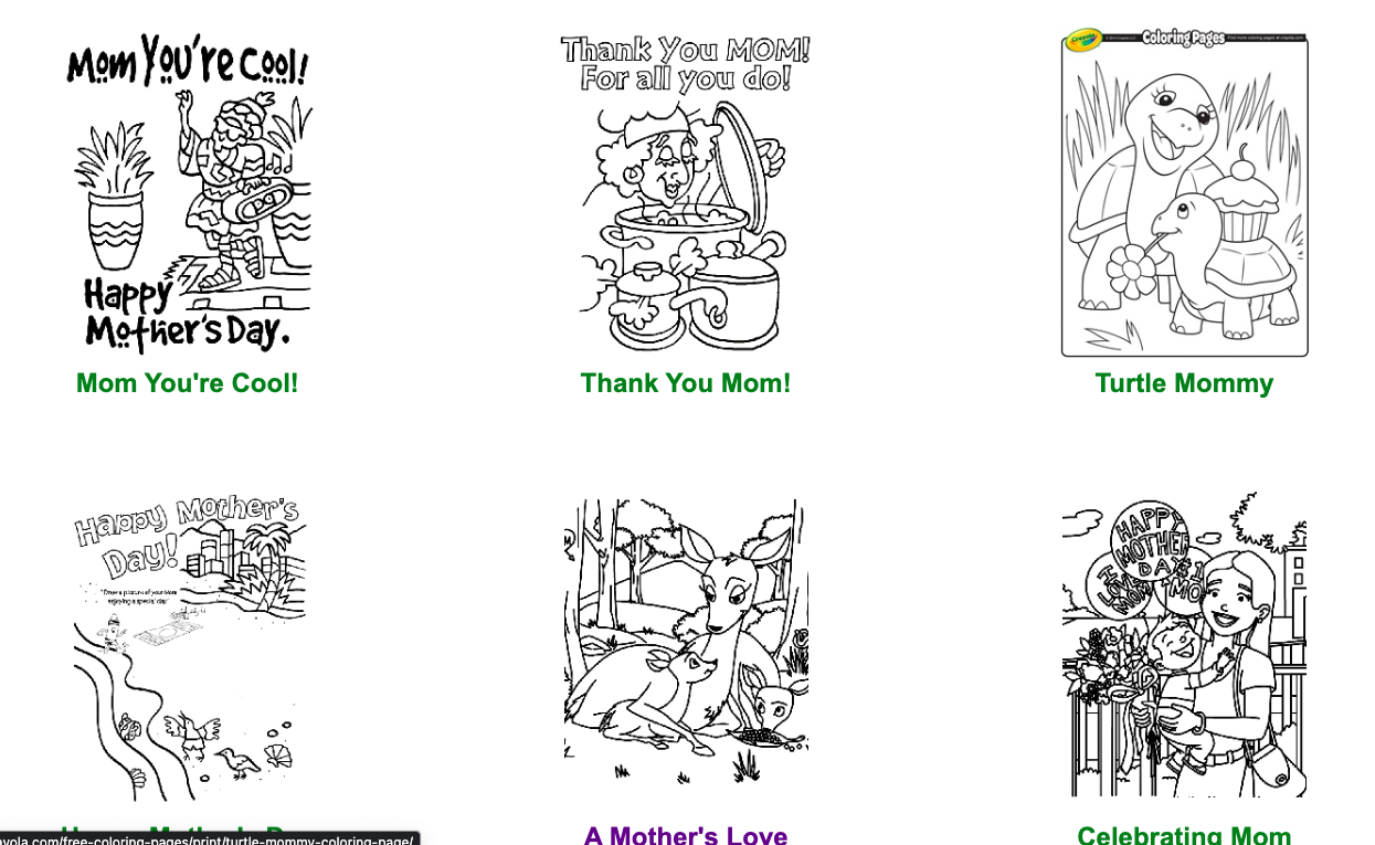 TrySpree - Free Mother's Day Coloring Pages by Crayola!