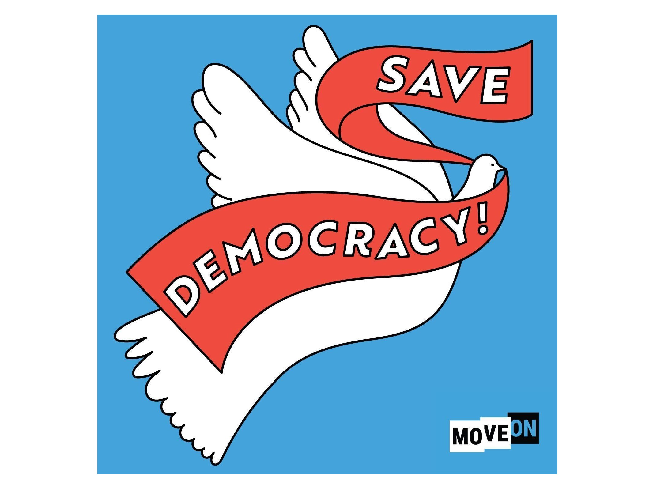Tryspree free save democracy sticker