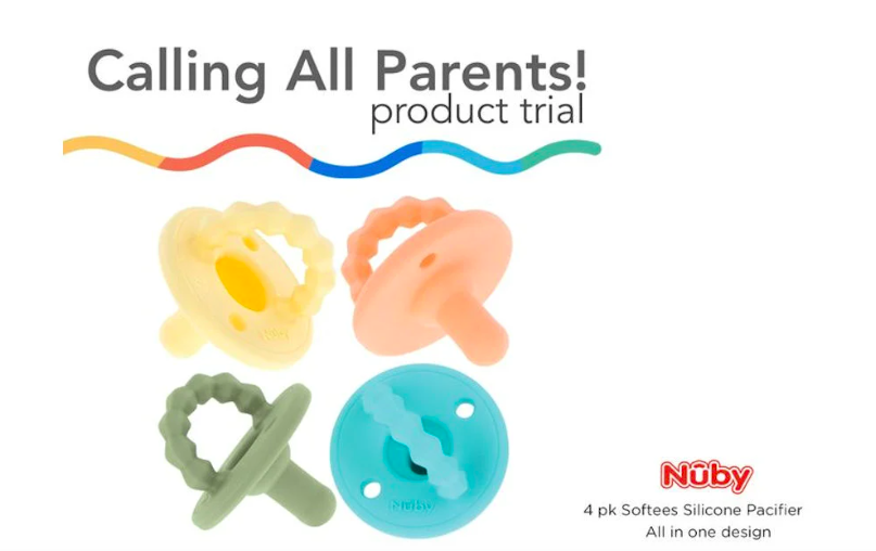 TrySpree 4Pack of Nuby All Silicone Softees Pacifiers for FREE