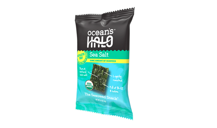 Ocean's Halo Trayless Seaweed Snacks (Sea Salt) 1 Case Of