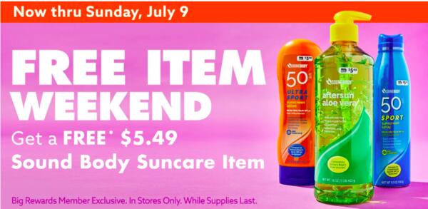 Free Sound Body Suncare Item at Big Lots
