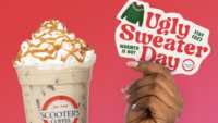 Scooter’s Coffee: FREE Ugly Sweater Stickers Dec 19