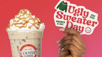 Scooter’s Coffee: FREE Ugly Sweater Stickers Dec 19