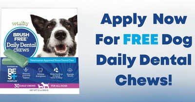 FREE Vetality Brush-Free Daily Dental Chews for Dogs Sample!