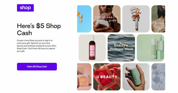 Free $5 Shop Cash for select users