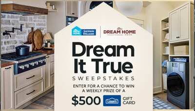HGTV $500 Lowe’s Gift Card Weekly Sweepstakes
