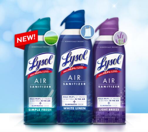 Full-Size Lysol Air Sanitizer Product for FREE