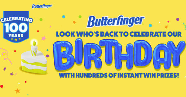 Sweepstake: Earn $10,000 or 1 of 1,638 Instant Win Prizes from Butterfinger
