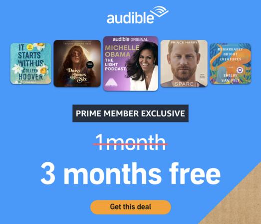 Free Audible 3- MONTH Membership for New users