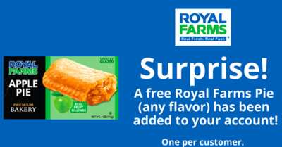 Register and Get a FREE Pie at Royal Farms - Today Only!