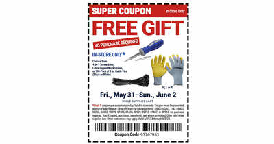 Secure your Free Screwdriver, Work Gloves, or Cable Ties at Harbor Freight