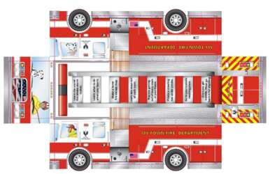  Free Kids Firetruck Foldup Activity Sheet