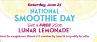 June 21 Only: FREE Lunar Lemonade at Planet Smoothie Near You!