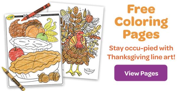 Celebrate Thanksgiving with FREE Crayola Coloring Pages