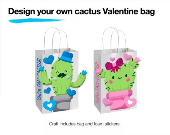 Build Your Own Cactus Valentine Bag Craft Kit for Free at JCPenney