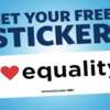 Support Equal Rights – Free “I Heart Equality” Sticker