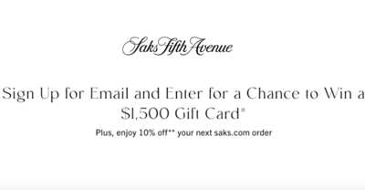 Saks Fifth Avenue Sweepstakes