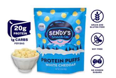 Bag of Sendy's Snack Co. White Cheddar Protein Puffs for FREE!