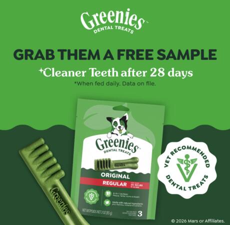 Snag FREE GREENIES Dental Treats Now