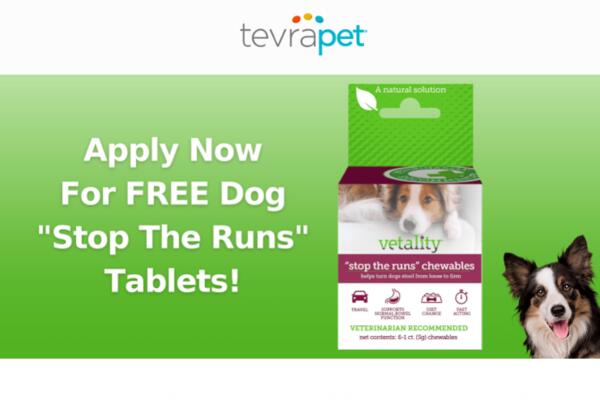 Sample of TevraPet Anti-Diarrhea Chewable Tablets for Dogs for FREE