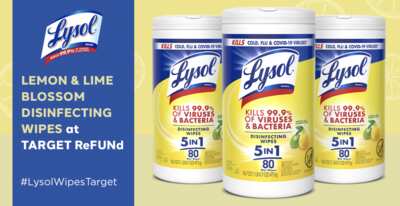 Get a Free ReFUNd on Lysol Disinfecting Wipes – Lemon & Lime Blossom!