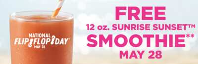 Taste the Tropics – FREE Sunrise Sunset Smoothie on National Flip Flop Day!