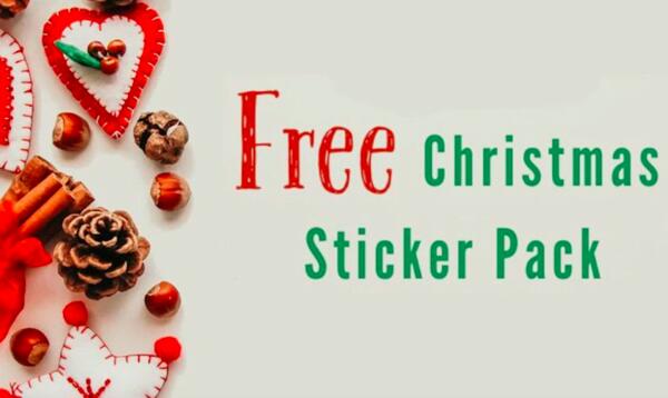 Round Wreath Christmas Sticker Pack for FREE!
