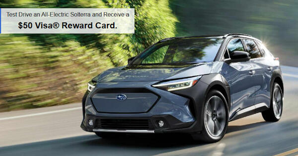 Claim a Free $50 Visa Gift Card for Test Driving a Subaru