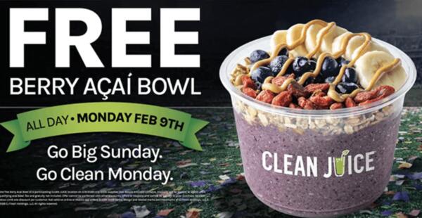 Berry Delicious & FREE! Get Your Acai Bowl Feb 9