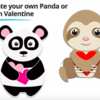Panda or Sloth Valentine for Free