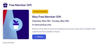 Get a FREE annual Plant at Lowe's!