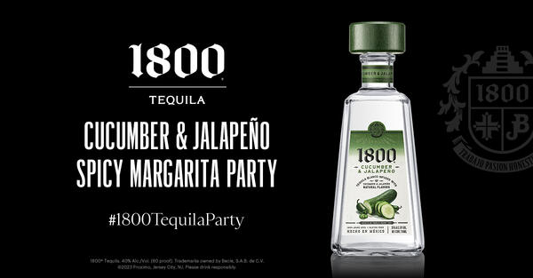Free Cucumber & Jalapeño Spicy Margarita Party by 1800® Tequila