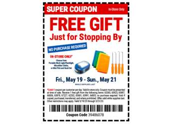 Free Gift at Harbor Freight! No Purchase Needed