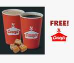 Pick up your Free Coffee, Cappuccino or Hot Chocolate at Casey's - Every Monday!