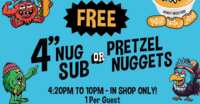 Snack Attack: FREE Nug Sub or Pretzel Nuggets at Cheba Hut Today