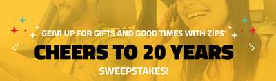 Enter the cheers to 20 years sweepstakes and WIN a 3 month unlimited car wash membership from Zips!