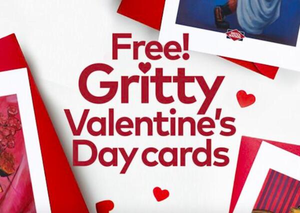 Gritty Valentine's Day Card for Free