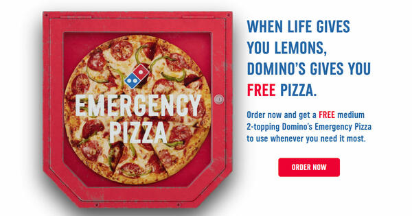 Free Domino's Emergency Pizza, Don't miss this opportunity