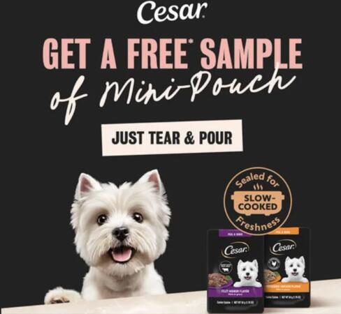 Spoil Your Furry Friend with a FREE CESAR Mini-Pouch Sample