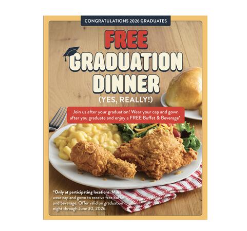 FREE Graduation Buffet & Beverage at Golden Corral