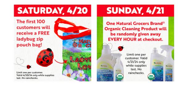 Stop by Natural Grocers for a FREE Ladybug Zip Pouch Bag!