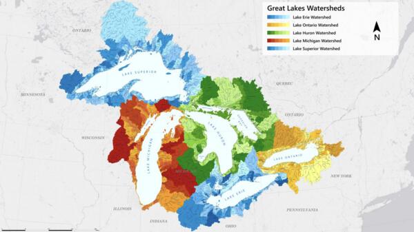 Free Educational Resource: Great Lakes Watersheds Map