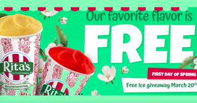 Italian Ice for Free at Rita's on March 20th