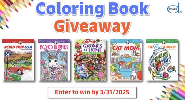 Time to Color! Win a Dover Adult Coloring Book Collection!