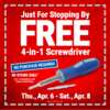 Free 4-in-1 Screwdriver @ Harbor Freight! No Purchase needed!