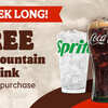 Hurry up! Free Large Fountain Drink at Burger King