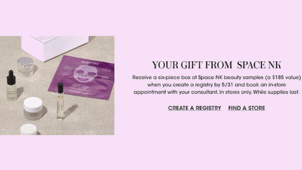 6 pc. Space NK Beauty Box for Free with Bloomingdale's Registry