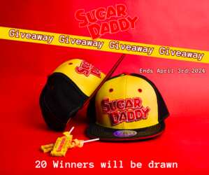 Enter to receive a Sugar Daddy Hat and 48-count box of Sugar Daddy candy!