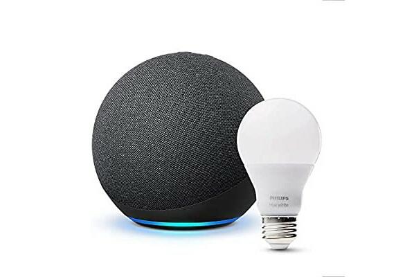 Echo (4th Gen) + Philips Hue Color Smart Bulb for ONLY $50